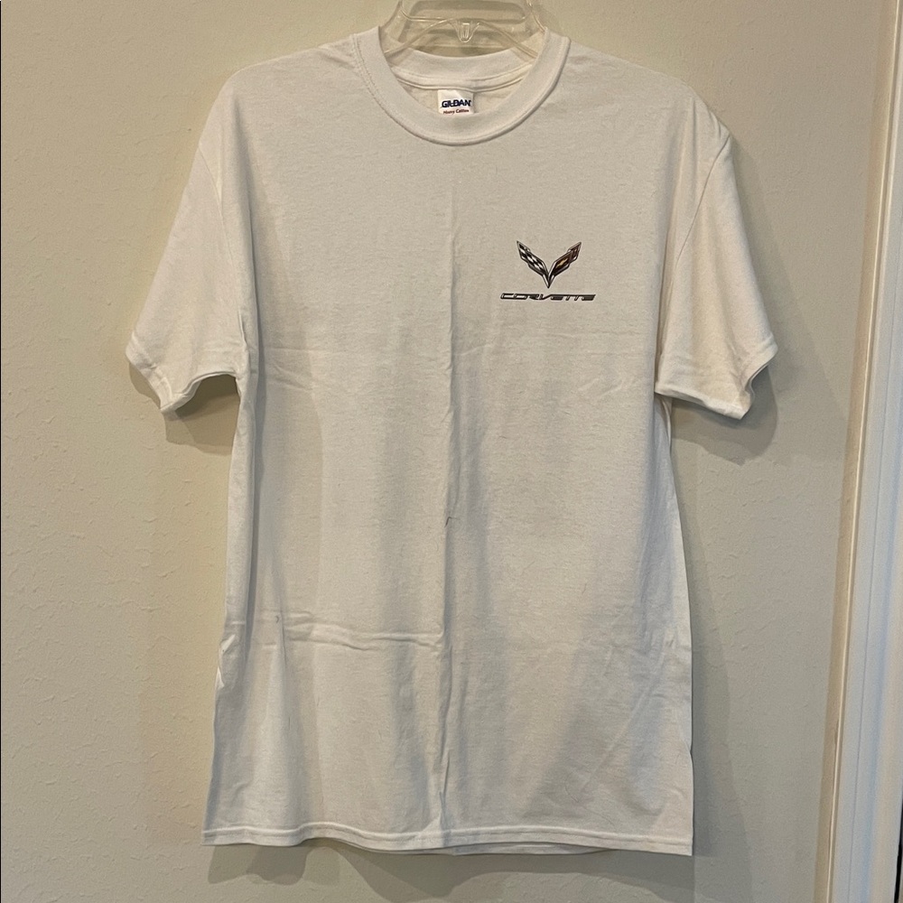 Gildan White Corvette Logo Tee